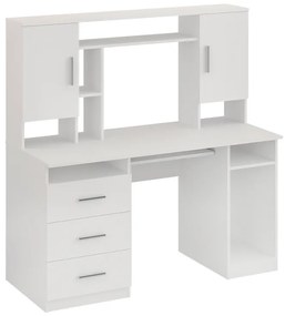 Intrahome Γραφείο εργασίας Keldra Intrahome με συρτάρια και ντουλάπια σε λευκή απόχρωση 140x59.8x142.2εκ | SKU: INTRAPA-295111229