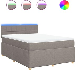 vidaXL Κρεβάτι Boxspring με Στρώμα Taupe 160x200 εκ. Υφασμάτινο