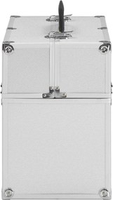vidaXL Βαλίτσα Μακιγιάζ Ασημί 38x23x34 εκ. Αλουμινίου