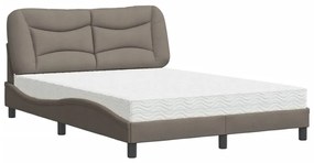 vidaXL Κρεβάτι Taupe 140x190 εκ. Υφασμάτινο