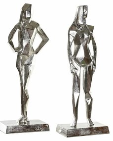 Διακοσμητική Φιγούρα DKD Home Decor 8424001856480 23 x 13 x 62 cm Ασημί (x2)