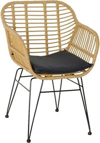 Σετ Τραπέζι με 2 Καρέκλες DKD Home Decor Μέταλλο ρατάν (3 pcs)