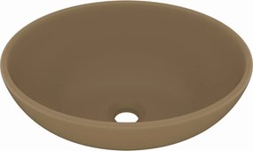 vidaXL Νιπτήρας Πολυτελής Οβάλ Κρεμ Ματ 40 x 33 εκ. Κεραμικός
