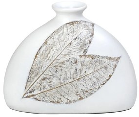 Βάζο Ανάγλυφο Polyresin Λευκό-Μπεζ ESPIEL 25x12x20εκ. FIK357