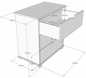 Συρταριέρα  με Αλλαξιέρα  Star White + Grey  83x48x87cm  BC20029  BabyCute