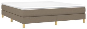 Κρεβάτι Boxspring με Στρώμα Taupe 160x200 εκ. Υφασμάτινο - Μπεζ-Γκρι