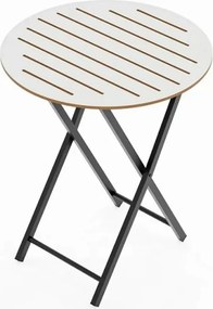 Stewehome Στρογγυλό Bistro Σετ Τραπέζι και Καρέκλες Κήπου / Λευκό