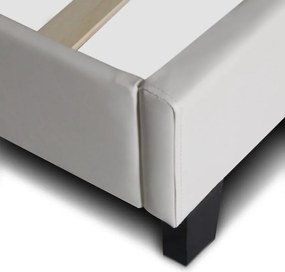 Κρεβάτι Sissy Megapap από τεχνόδερμα χρώμα λευκό 160x200εκ.