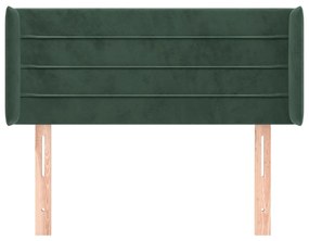 Κεφαλάρι με Πτερύγια Σκούρο Πράσινο 93x16x78/88 εκ. Βελούδινο 3118947
