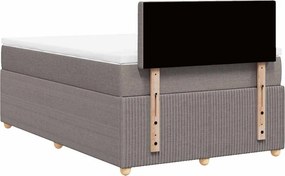 vidaXL Κρεβάτι Boxspring με Στρώμα Taupe 120x190 εκ. Υφασμάτινο