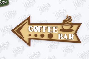 Intra απο ξύλο plywood 3mm-4mm πάχος - Coffee Bar Sign Laser Cut | Καφενείο Δίασταση 30x20 cm INTRAFABR-123567224