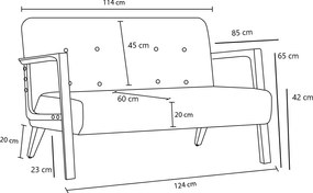 2-Seat Sofa Kemer - Grey Grey