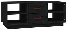 vidaXL Τραπεζάκι Σαλονιού Μαύρο 100x50x41 εκ. από Μασίφ Ξύλο Πεύκου