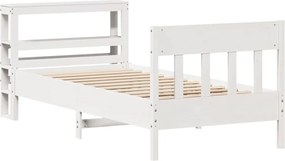 vidaXL Σκελετός Κρεβ. Χωρίς Στρώμα Λευκό 90x190 εκ Μασίφ Πεύκο