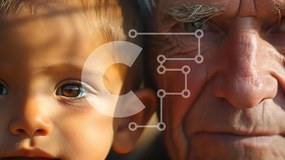 Intra Συλλεκτικό Ξύλινο Παζλ Plywood 4mm - Κοντινό πλάνο του παιδιού και του ηλικιωμένου άνδρα Σε Ξύλινο Κουτί - Διαστάσεις Puzzle: 10x10 cm – 25 κομμάτια