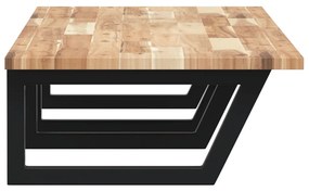 vidaXL Ράφι Νιπτήρα Τοίχου από Ατσάλι / Μασίφ Ξύλο Ακακίας
