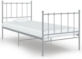 vidaXL Πλαίσιο Κρεβατιού Γκρι 100 x 200 εκ. Μεταλλικό