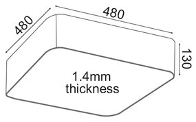 ΟΡΟΦΗΣ ΦΩΤΙΣΤΙΚΟ LED 40W 3200LM 3000K ΛΕΥΚΟ ΜΕΤ/ΚΟ 48X48XH13CM EMERY - 21W - 50W - V28LEDC48WH