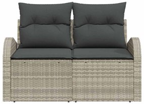 vidaXL Καναπές Κήπου Ανοιχτό γκρι 124 x 62 x 69cm συνθετικό ρατάν