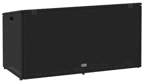 vidaXL Κήπος κουτί αποθήκευσης μαύρο 110x50x58 cm Poly Rattan