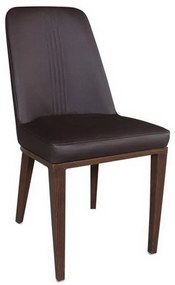 Καρέκλα Caster ΕΜ157,3 45x60x89cm Walnut-Dark Brown Σετ 6τμχ Metal, Technoderma
