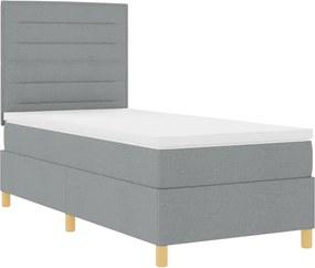 vidaXL LED Κρεβάτι με βάθρο Ανοιχτό γκρι 80 x 200 cm ύφασμα