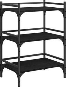 vidaXL Καρότσι Κουζίνας Μαύρη Οξυά 50 x 35 x 75.5 εκ