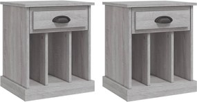 vidaXL Κομοδίνα 2 Τεμ. Γκρι Sonoma 43x36x50 εκ.