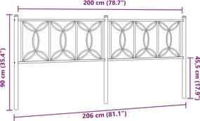 vidaXL Ανταλλακτικό κεφαλάρι Λευκό 200 εκ. Μεταλλικό