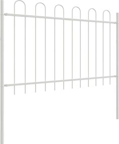 vidaXL Φράχτης Κήπου 2 pcs Λευκό 3,4 x 1,2 μ Ατσάλι με Πούδρα