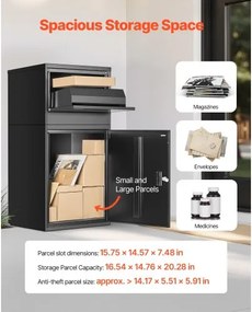 VEVOR Package Delivery Boxes for Outside 38.6 in Lockable Parcel Drop Box