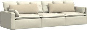 vidaXL Μαξιλάρι Καναπέ 2 pcs Κρεμ 120 x 40 cm ύφασμα