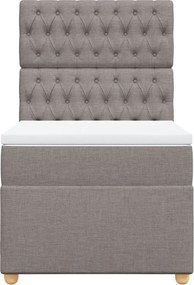 vidaXL Κρεβάτι Boxspring με Στρώμα Taupe 90x190 εκ.Υφασμάτινο