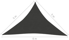 Πανί Σκίασης Ανθρακί 5 x 5 x 6 μ. από HDPE 160 γρ./μ² - Ανθρακί