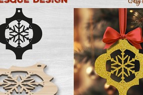 Σετ των 3 Intra απο ξύλο plywood 3mm-4mm πάχος Χριστουγεννιάτικο αραβικό στολίδι Δίασταση 4x4 cm INTRAFABR-82944985