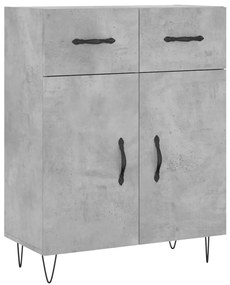 vidaXL Ντουλάπι Γκρι Σκυροδέματος 69,5x34x180 εκ. Επεξεργασμένο Ξύλο