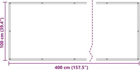 vidaXL Οθόνη Μπαλκονιού Πορτοκαλί 100 x 400 cm Ύφασμα Όξφορντ