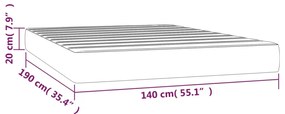 vidaXL Στρώμα με Pocket Springs Σκούρο Γκρι 140x190x20 εκ. Βελούδινο