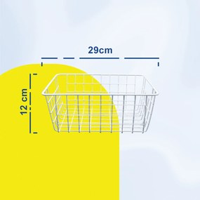 Μεταλλικό Καλάθι Αποθήκευσης 29x22x12cm Άσπρο ή Μαύρο - Άσπρο