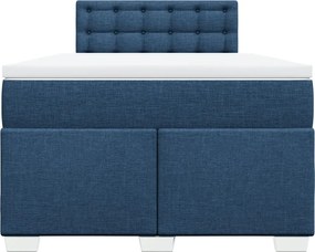 vidaXL Κρεβάτι Boxspring με Στρώμα Μπλε 120x200 εκ. Υφασμάτινο