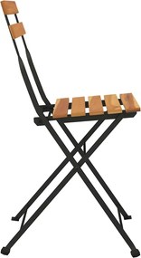 vidaXL Καρέκλες Bistro Πτυσσόμενες 2 τεμ. Μασίφ Ξύλο Teak και Ατσάλι