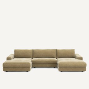 Πολυγωνικός καναπές 5 θέσεων από βελούδο stonewashed, SKANDER