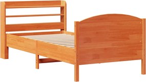 vidaXL Σκελετός Κρεβ. Χωρίς Στρώμα Καφέ Κεριού 75x190 εκ Μασίφ Πεύκο