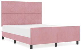 vidaXL Κρεβάτι  Ροζ 160x200 εκ. Βελούδο