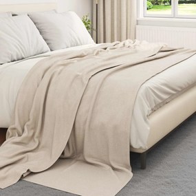 vidaXL Κουβέρτα Μπεζ 240 x 220 cm Μαλλί