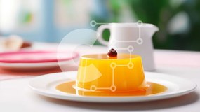 Σετ των 2 Intra Συλλεκτικό Ξύλινο Παζλ Plywood 4mm - Επιδόρπιο πορτοκαλιού σε ένα άσπρο πιάτο Σε Ξύλινο Κουτί - Διαστάσεις: 10x10 cm – 25 κομμάτια