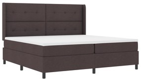 vidaXL Κρεβάτι με Στρώμα Σκούρο Καφέ 200x200 εκ από Υφασμα