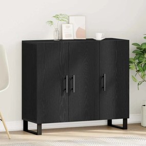 vidaXL Μπουφές με 3 Πόρτες Μαύρη Βελανιδιά 90x34x80 εκ Επεξεργασμένο Ξύλο