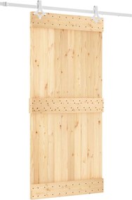 vidaXL Συρόμενη Πόρτα Φυσικό και Λευκό 95 x 210 cm
