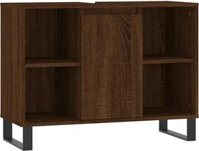 vidaXL Ντουλάπι Μπάνιου Καφέ Δρυς 80 x 33 x 60 εκ. Επεξεργασμένο Ξύλο